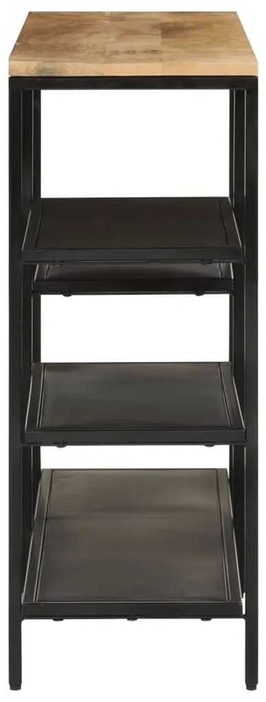 Mesa consola 110x30x75 cm madeira mangueira áspera maciça/ferro