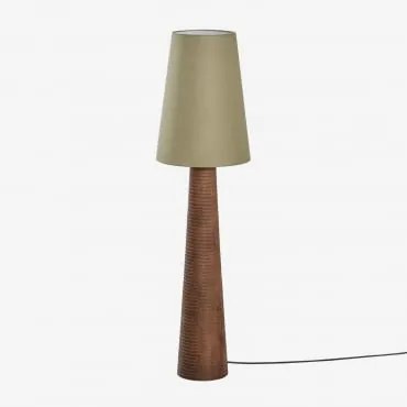Luminária De Chão Em Madeira De Manga Malva ↑70 Cm & Sage Green 30 Cm Mallorca - Sklum