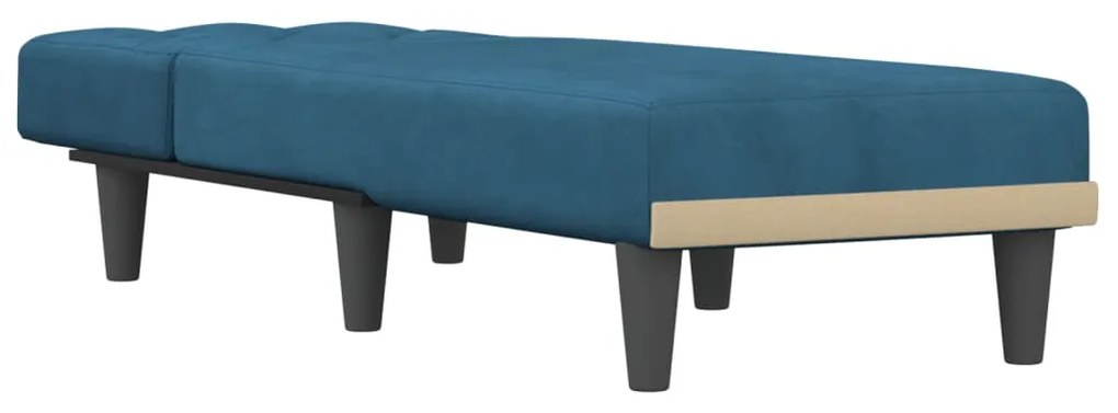 Chaise longue veludo azul