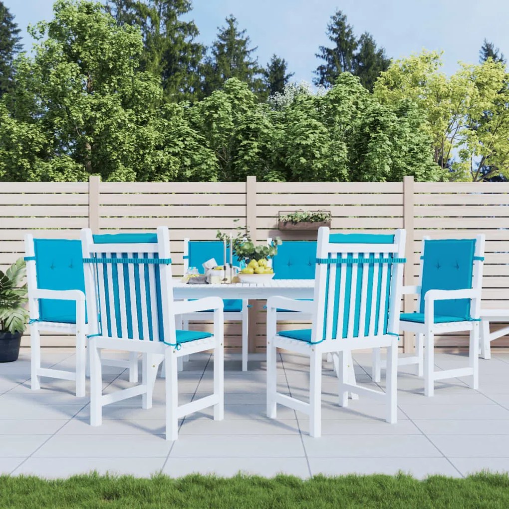 Almofadões para cadeiras de jardim 6 pcs 100x50x3cm azul