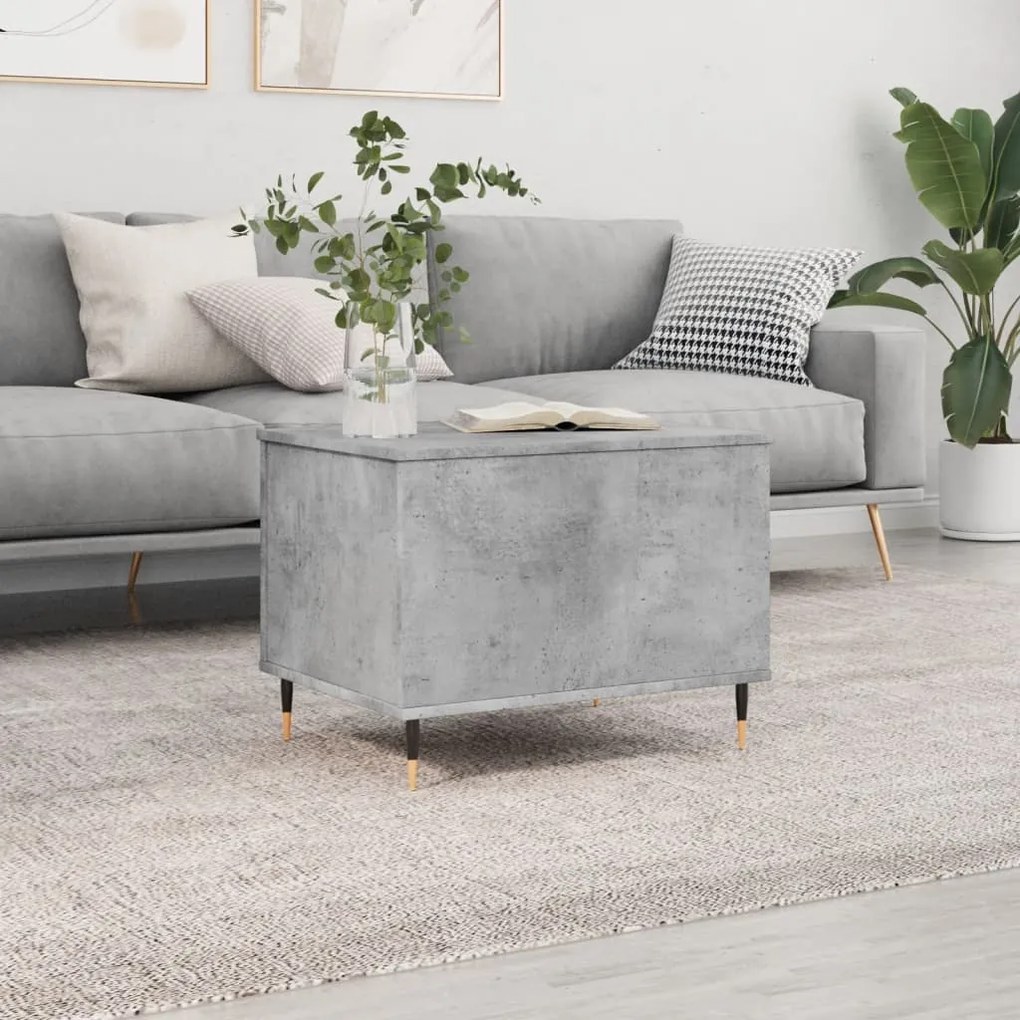 vidaXL Mesa de centro 60x44,5x45 cm derivados madeira cinzento cimento