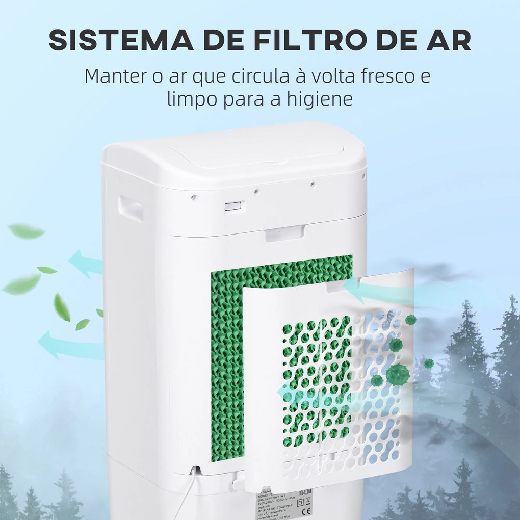 HOMCOM Climatizador Refrigerador de Ar Portátil 3 em 1 Refrigerador Os