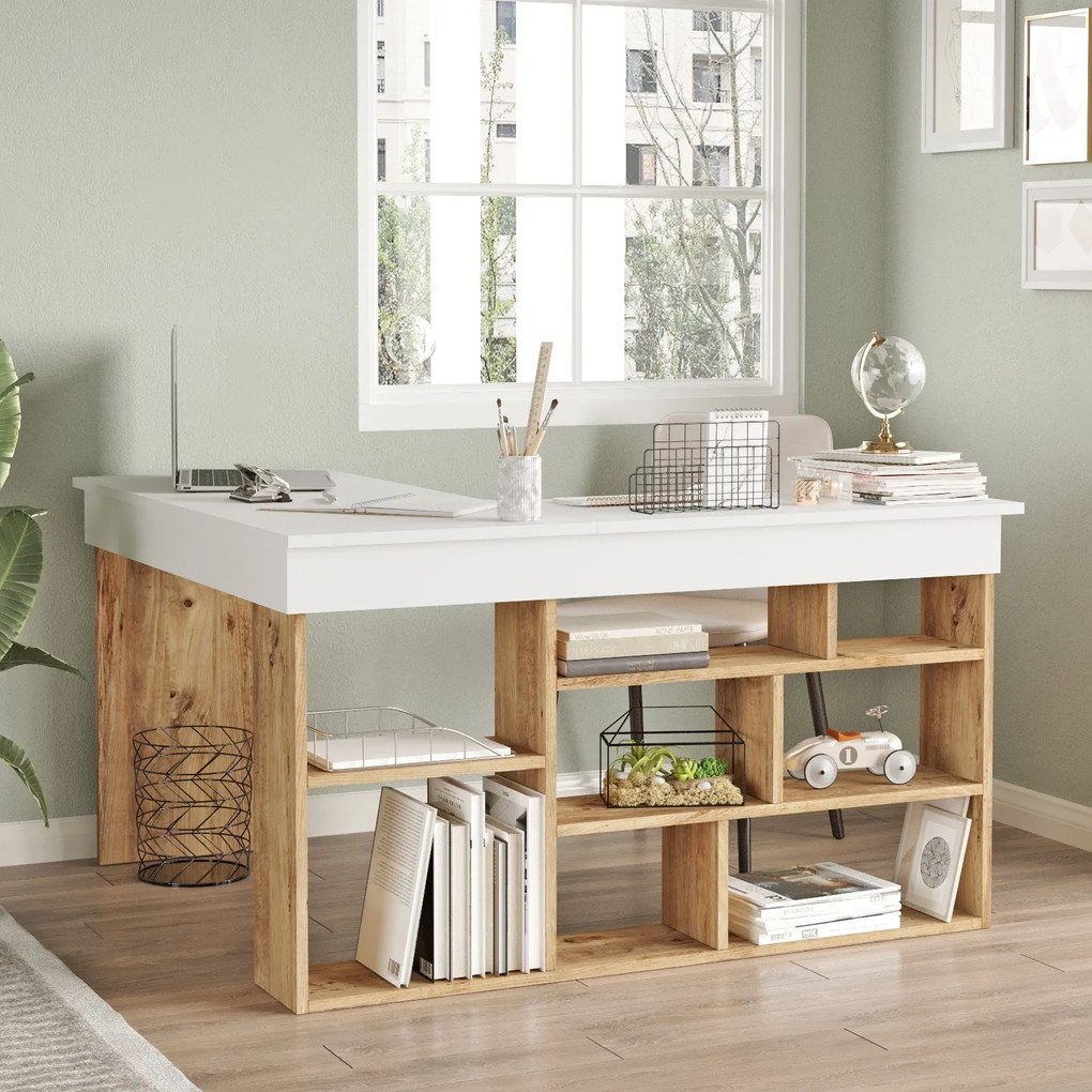 Secretária CT5 – Pinho Atlântico Branco – 129x72x120 cm