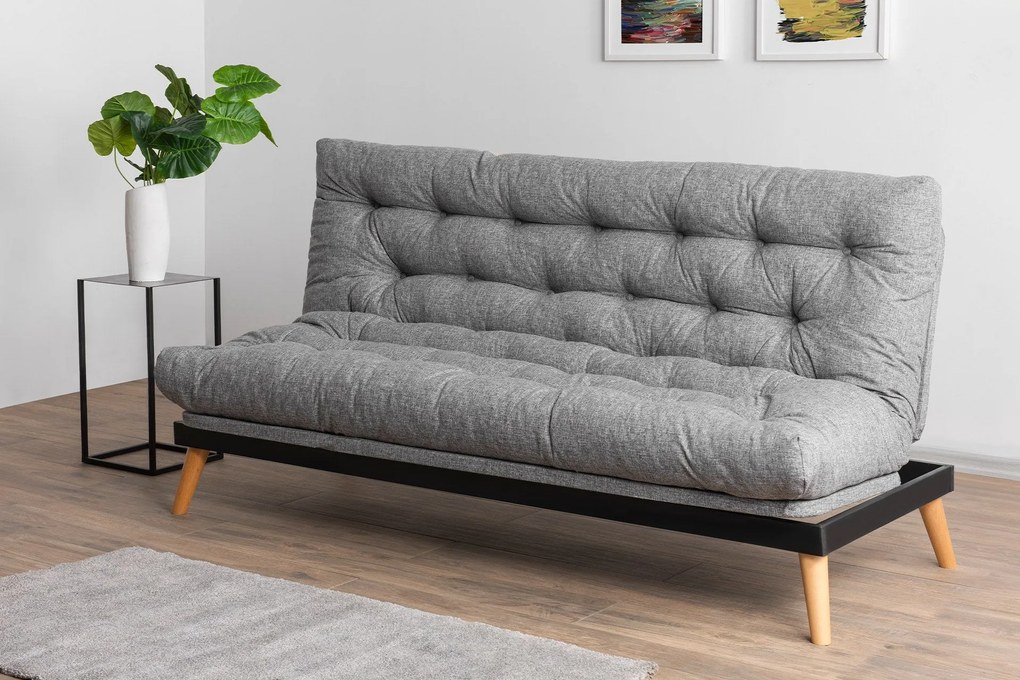 Sofá-cama de 3 Lugares Saki – Cinzento Claro – 185x82x92 cm