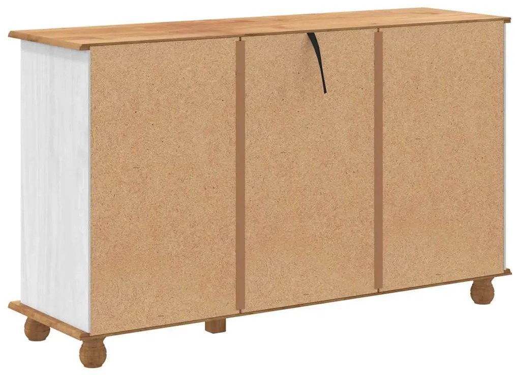 Cômoda "ASKIM" Branca 79x40x133.5 cm Madeira Maciça de Pinho