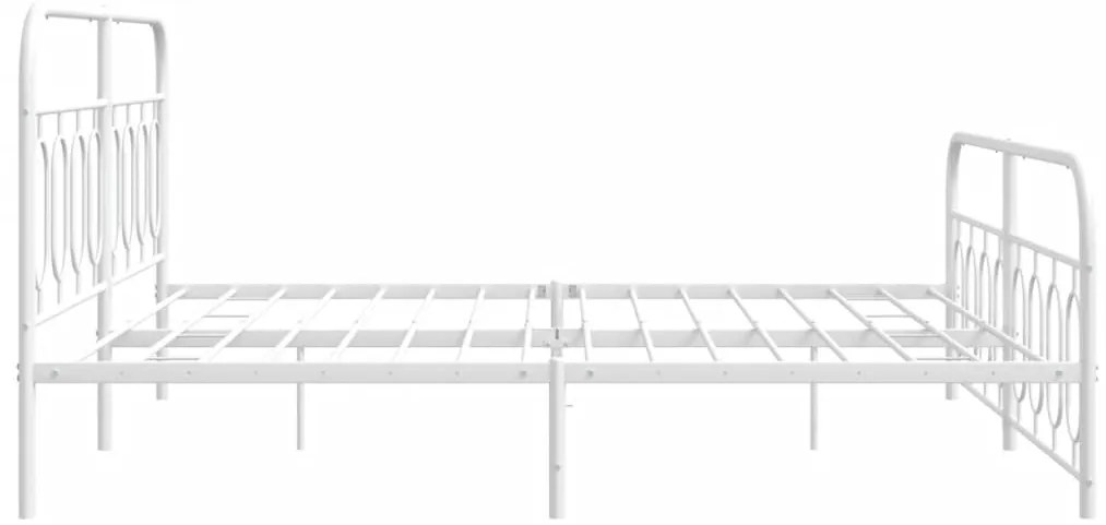 Estrutura de cama com cabeceira e pés 180x200 cm metal branco