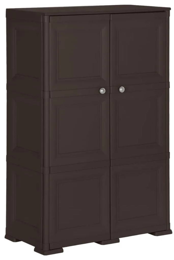 Armário de plástico 79x43x125 cm design de madeira castanho