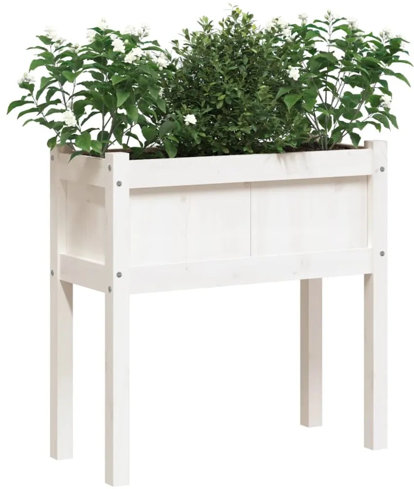 Vasos/floreiras de jardim com pernas 2 pcs pinho maciço branco