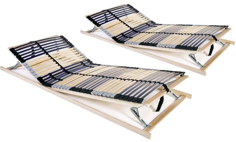 Estrados de ripas 2 pcs com 42 ripas 7 zonas 80x200 cm