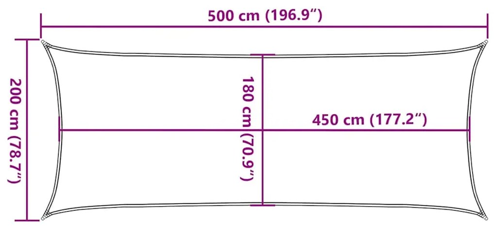 Para-sol estilo vela 160 g/m² 2x5 m PEAD cinzento-acastanhado