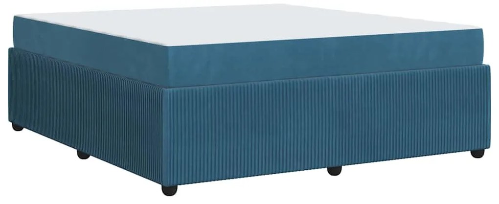 Estrutura de cama com colchão Outros Azul 180 x 200 cm Veludo