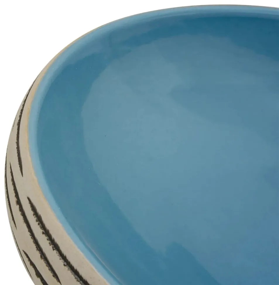 Lavatório de bancada oval 59x40x15 cm cerâmica multicor