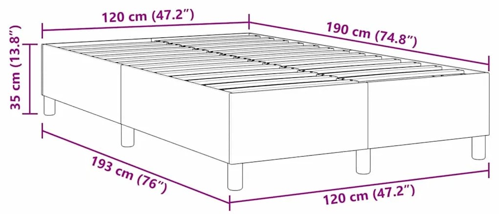 Cama Box Spring vidaXL Cinza Escuro Pequeno Duplo Tecido Corduroy