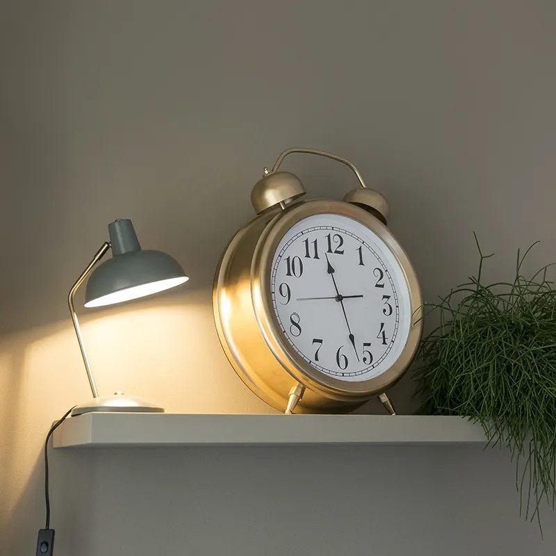 Candeeiro de mesa retro verde com bronze - Milou