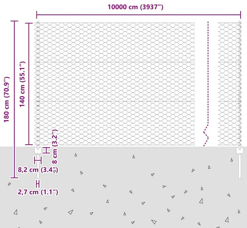 Posts de Cerca vidaXL 11 pcs U-Channel Verde 140 cm Aço