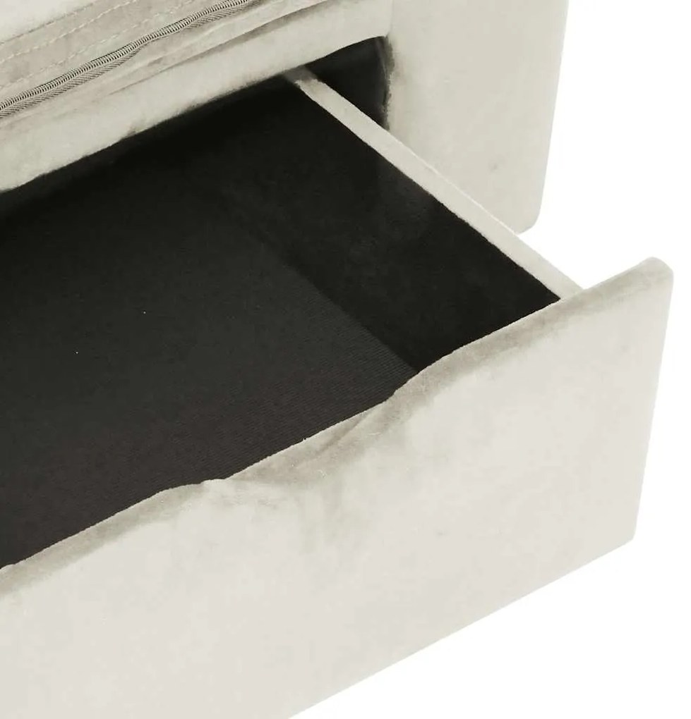 Sofá para cães com gaveta 75x50x38 cm pelúcia cor creme
