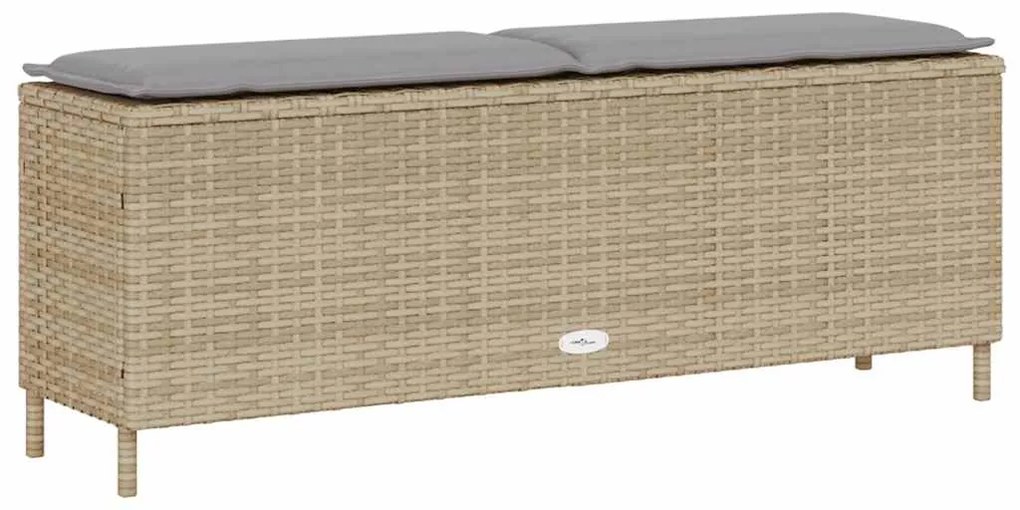 Banco de jardim com almofadão 110x30x40,5 cm vime PE bege