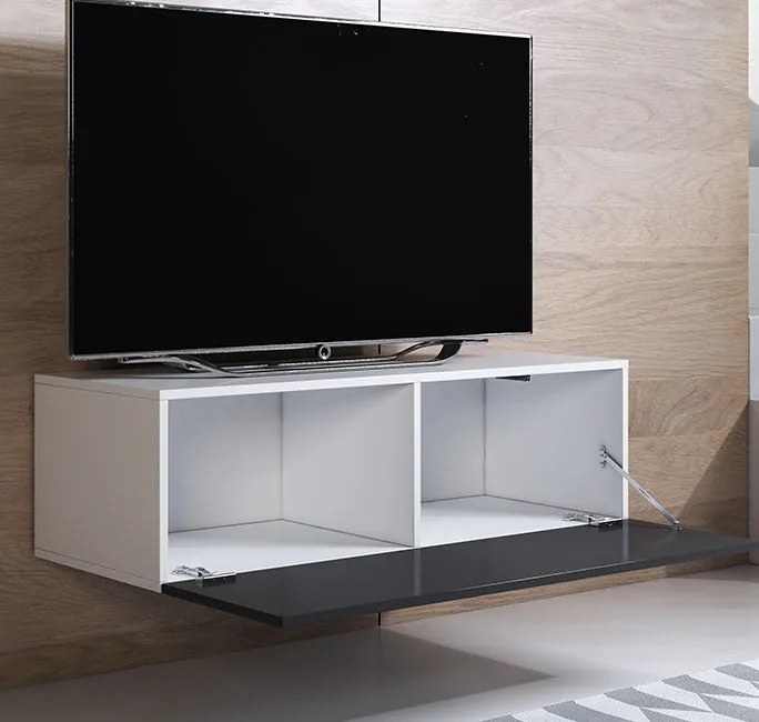 Conjunto de Móveis de Sala Figueiró – 1,6 m – Modular em Branco e Pret