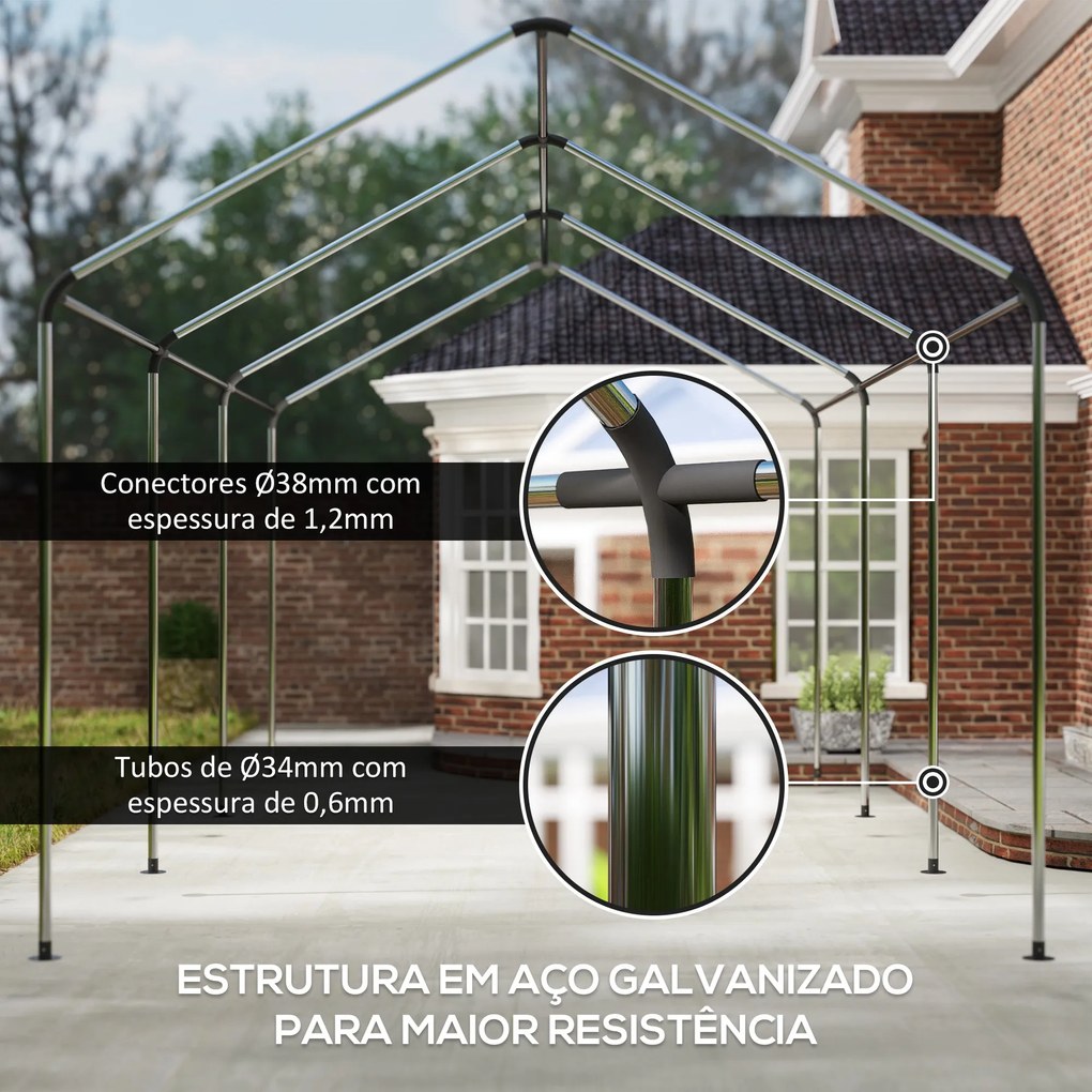 Tenda Garagem 6x3 m Tenda de Exterior para Carro Impermeável Garagem P