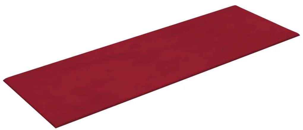 Painel de parede 12 pcs 90x30 cm veludo 3,24 m² vermelho tinto