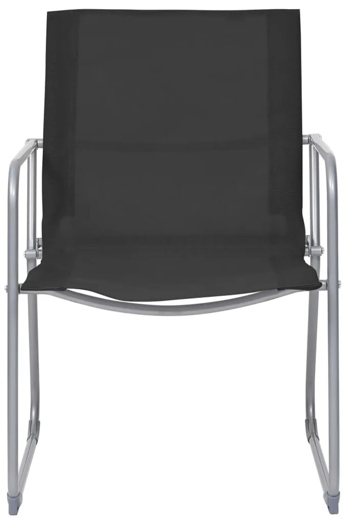 4 pcs conjunto lounge para jardim tecido e aço preto