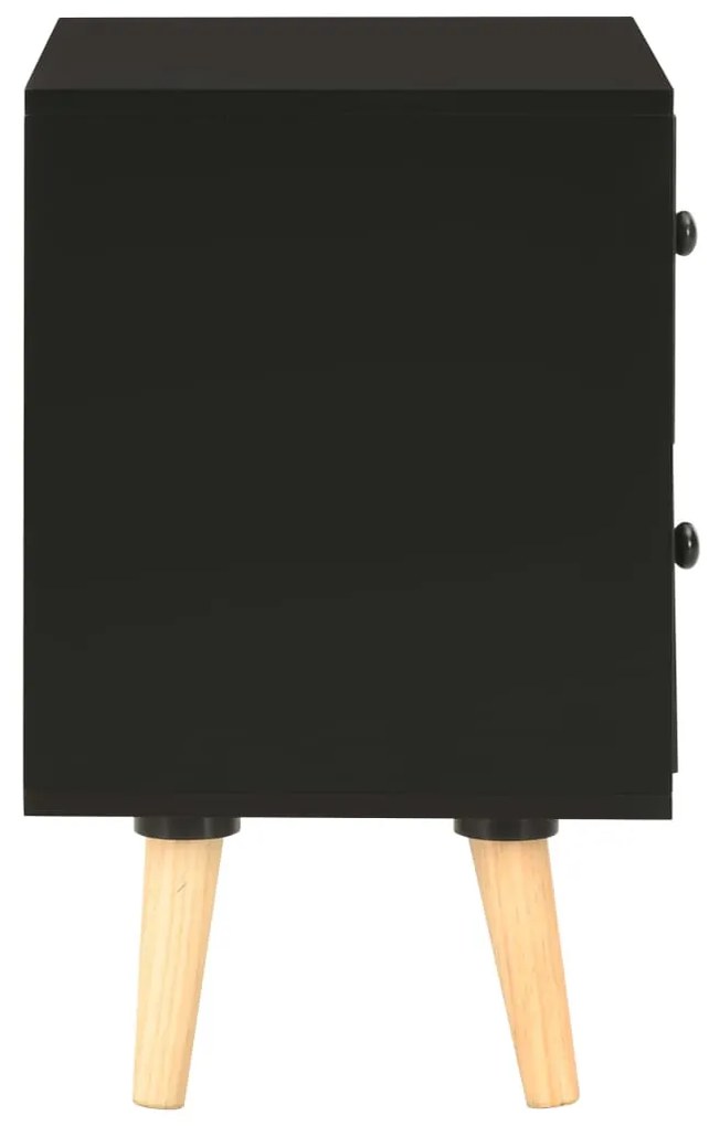 Mesas de cabeceira 2 pcs 40x30x50 cm pinho maciço preto