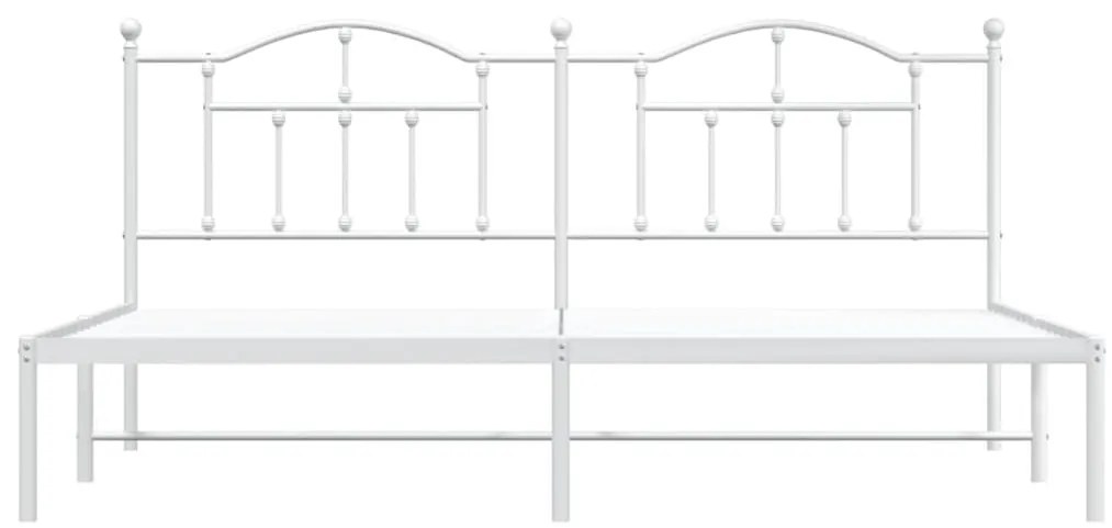 Estrutura de cama com cabeceira 200x200 cm metal branco