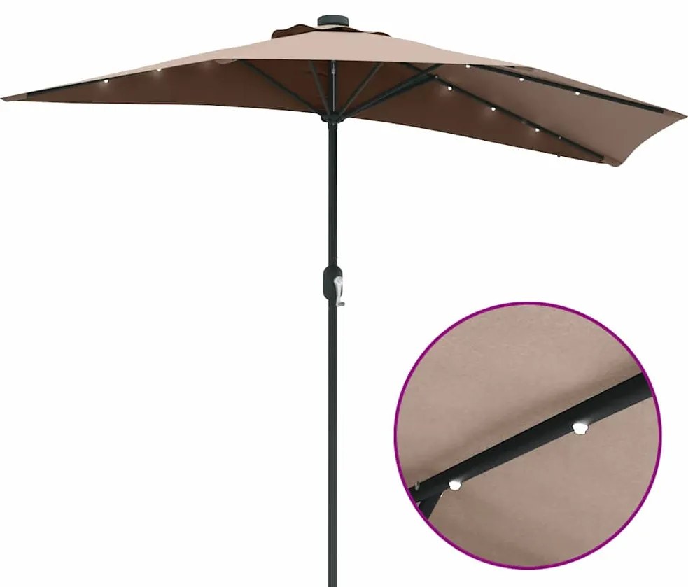 Guarda-sol de Jardim Cinzento-acastanhado 294 x 150 x 223 cm