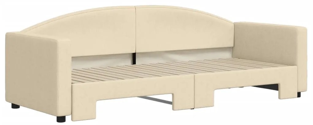 Sofá-cama com gavetão 80x200 cm tecido cor creme