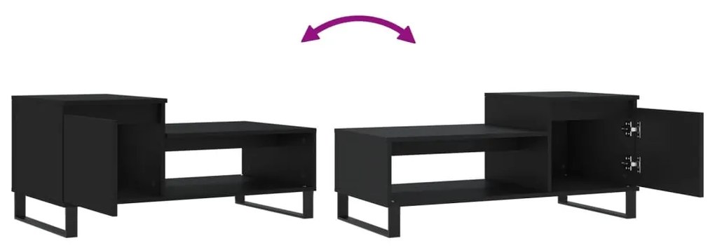 Mesa de centro 100x50x45 cm derivados de madeira preto