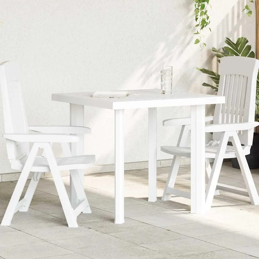 vidaXL Mesa de jardim 80x75x72 cm plástico branco