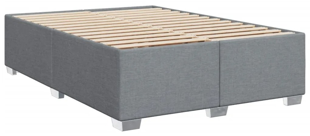 Cama com molas/colchão 140x190 cm tecido cinzento-claro