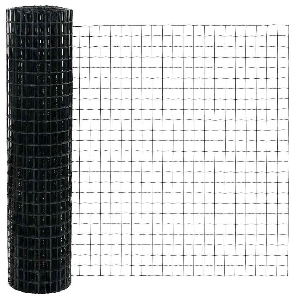 Cerca Euro com postes flanged, 1 x 25m em aço galvanizado