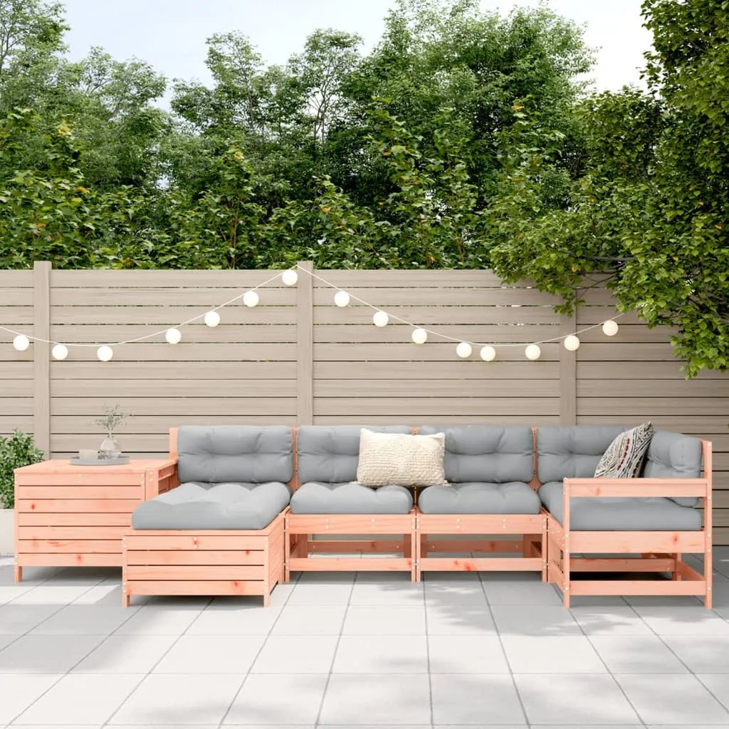 7 pcs conjunto sofás jardim madeira abeto-de-douglas