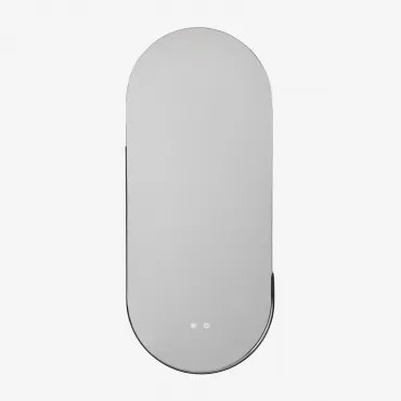 Espelho De Parede Oval Para Banheiro Com Luz Led E Antivapor 45x105 Cm Vacson Preto - Sklum