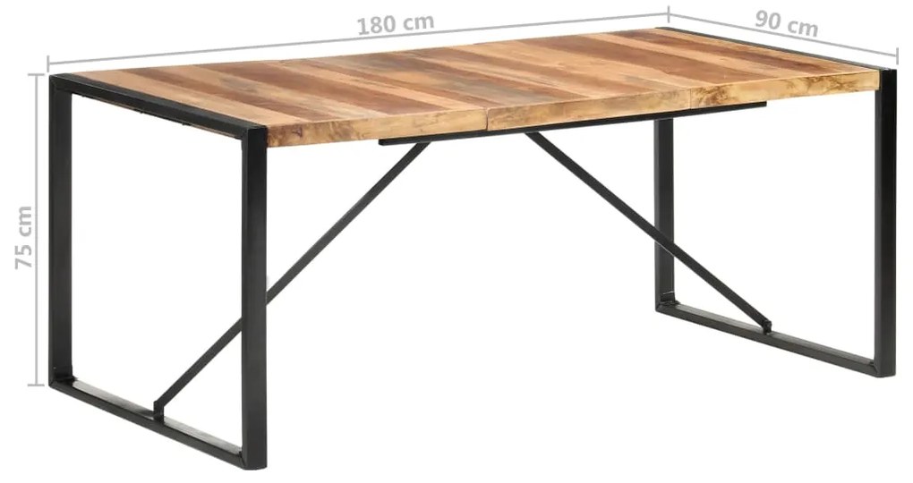 Mesa de jantar 180x90x75 cm madeira maciça