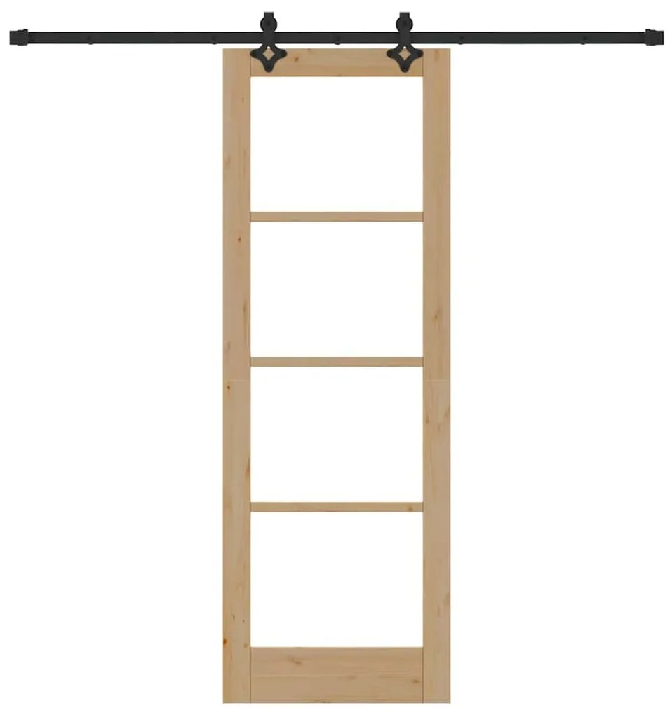 Conjunto de Porta Deslizante vidaXL com Hardware 73,5x211 cm Madeira d