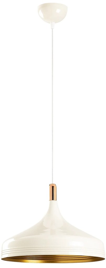 Candeeiro de Teto Saglam – Branco, Dourado e Cobre – 36 cm