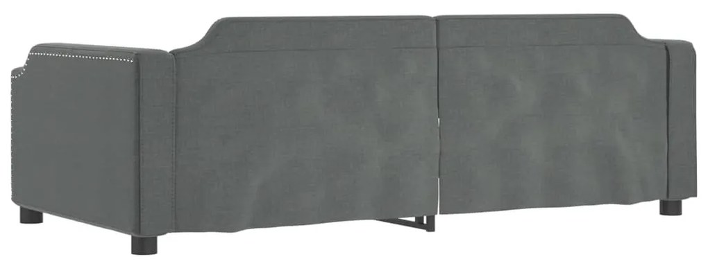 Sofá-cama 90x200 cm tecido cinzento-escuro