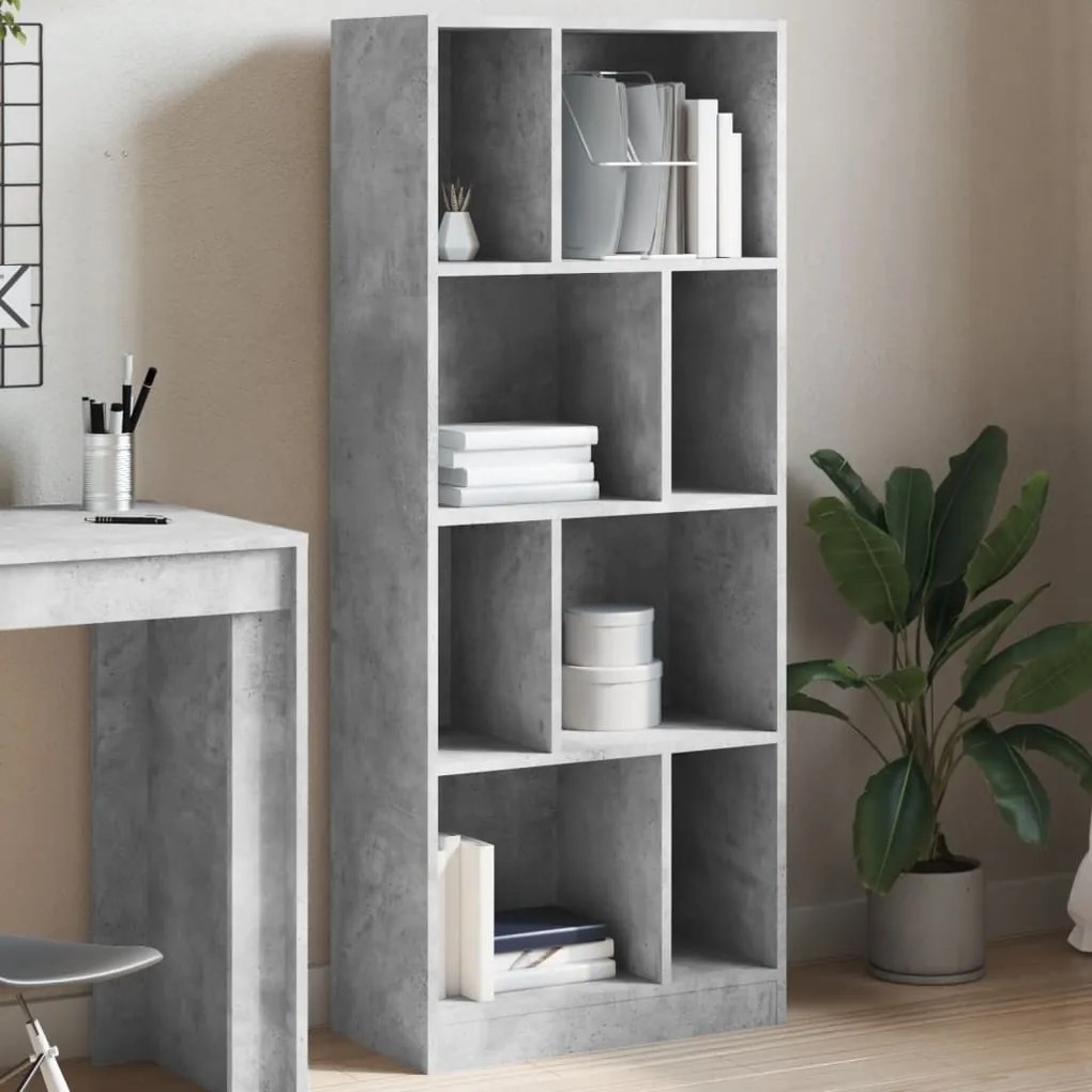 vidaXL Estante 57x28,5x141 cm derivados de madeira cinzento cimento
