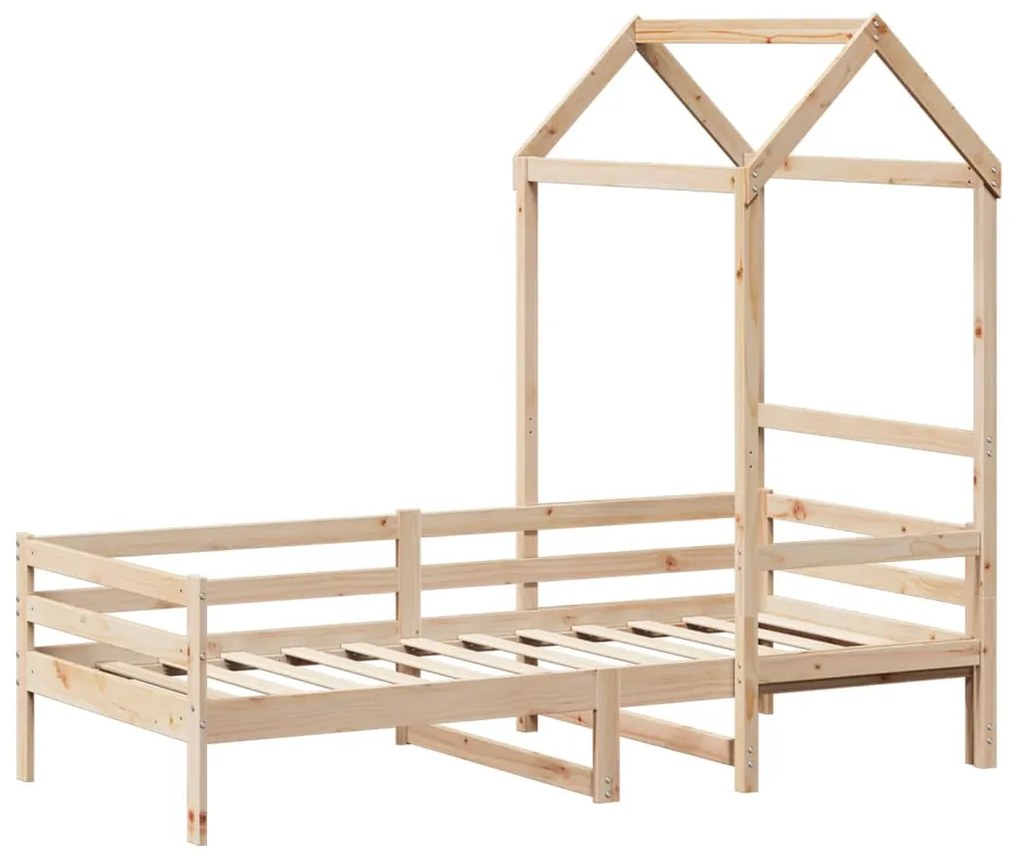 Sofá-cama com telhado 90x200 cm madeira de pinho maciça