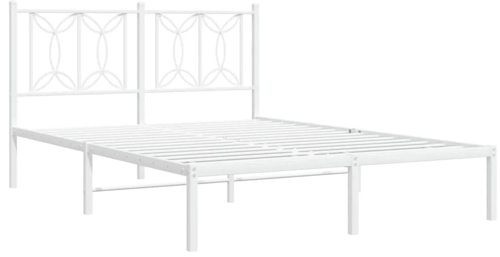 Estrutura de cama com cabeceira 140x200 cm metal branco