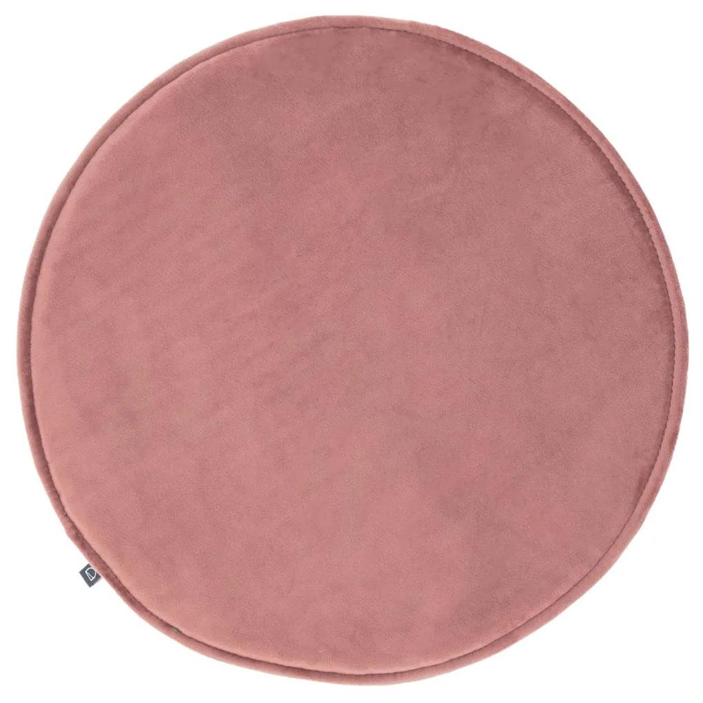 Kave Home - Almofada para cadeira redonda Rimca veludo rosa Ø 35 cm