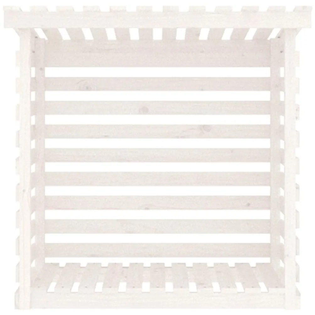 Suporte para lenha 108x73x108 cm pinho maciço branco