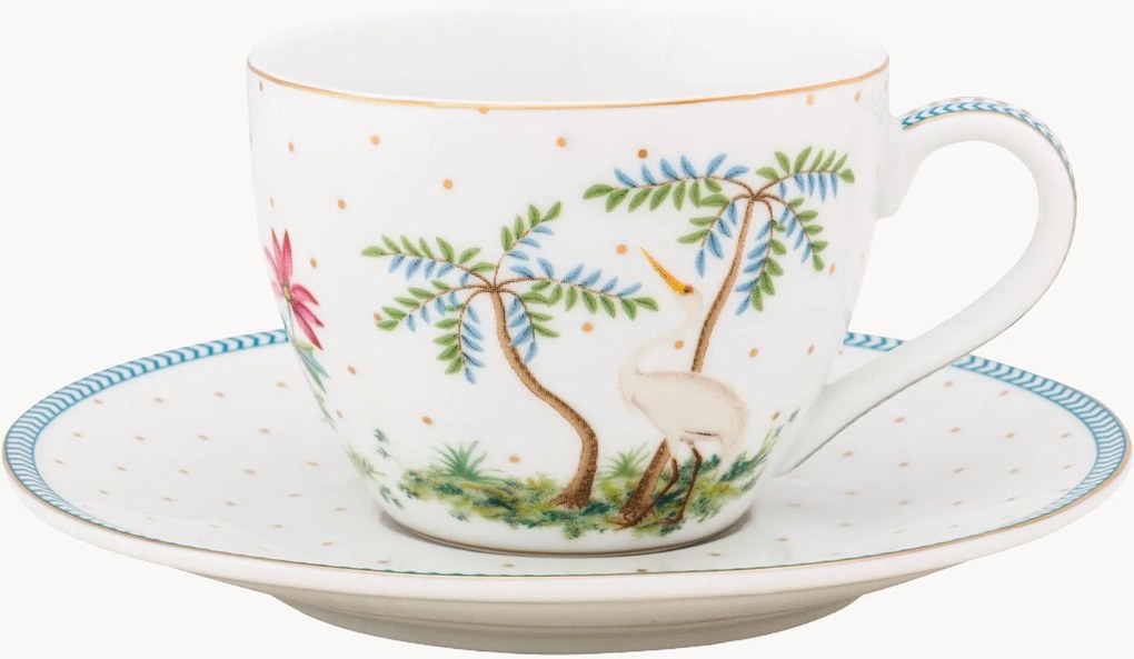 Chávena de café expresso com pires em porcelana Jolie Dots