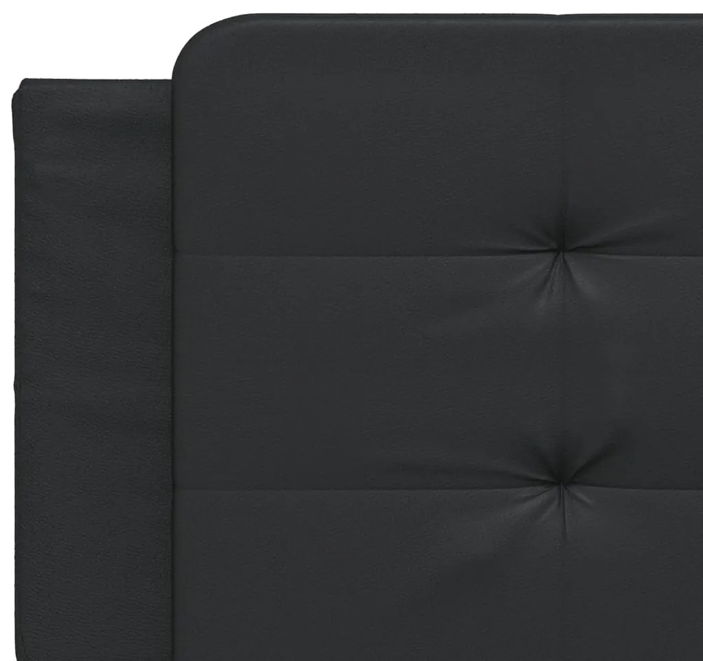 Cama com colchão 160x200 cm couro artificial preto