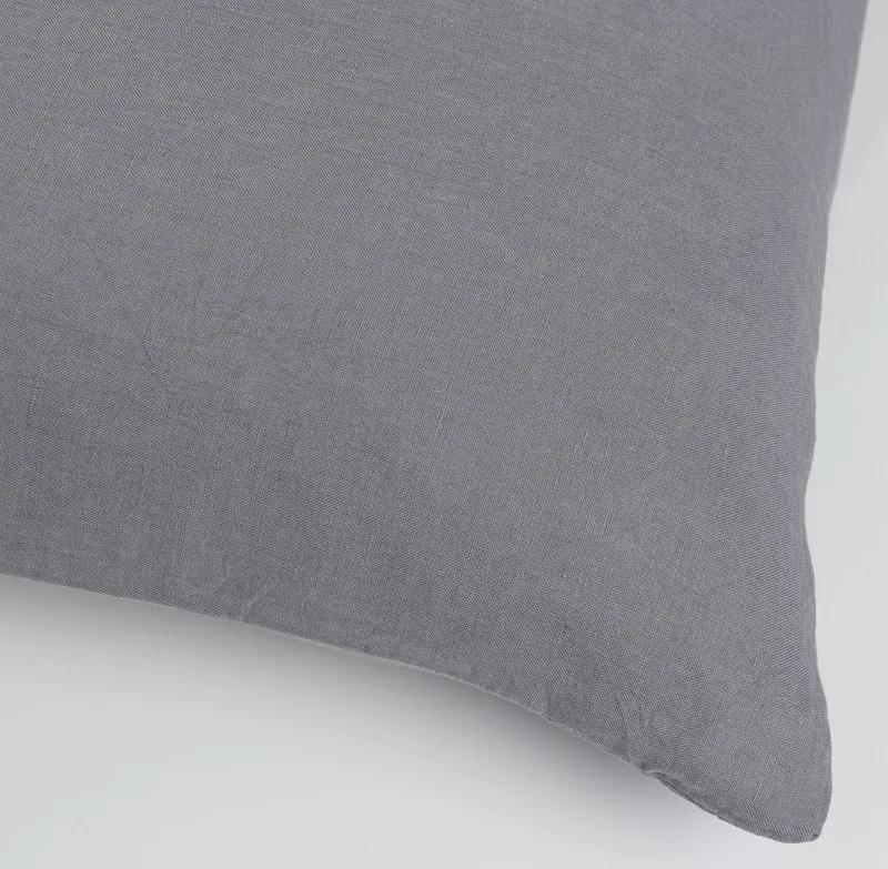160x200 cm - 10 cores -  Jogo de lençóis 100% linho lavado: Cinzento escuro