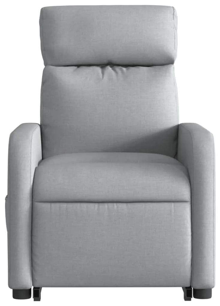 Poltrona reclinável massagens tecido cinzento-claro