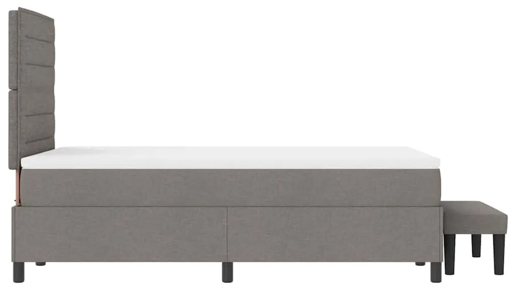 Cama Box com Colchão e Banco Taupe 120x200 cm Tecido