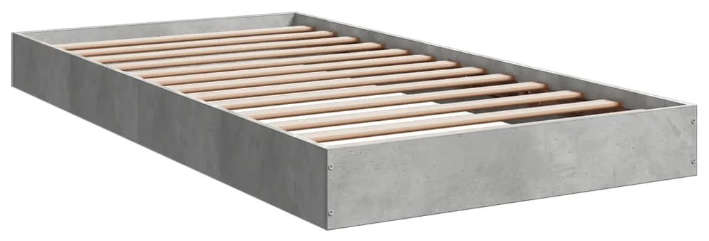 Estrutura de cama 100x200 cm derivados de madeira cinza sonoma
